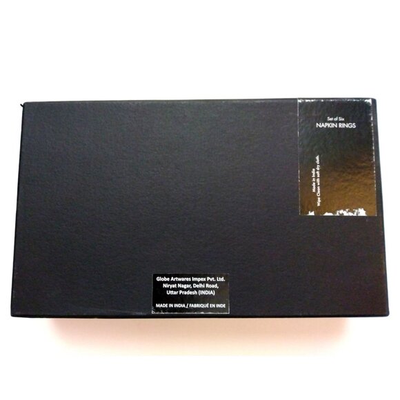 Tahari Home 6 Silver Studded Napkin Rings - Picture 4 of 5